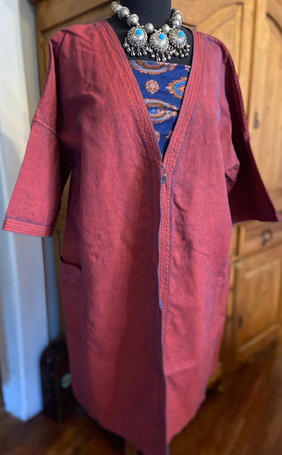 Gudrun sjoden reversable  organic cotton robe coa… - image 1