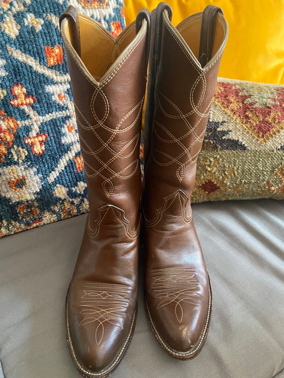 Nocona  dark brown cowboy  boots mens 7.5 D