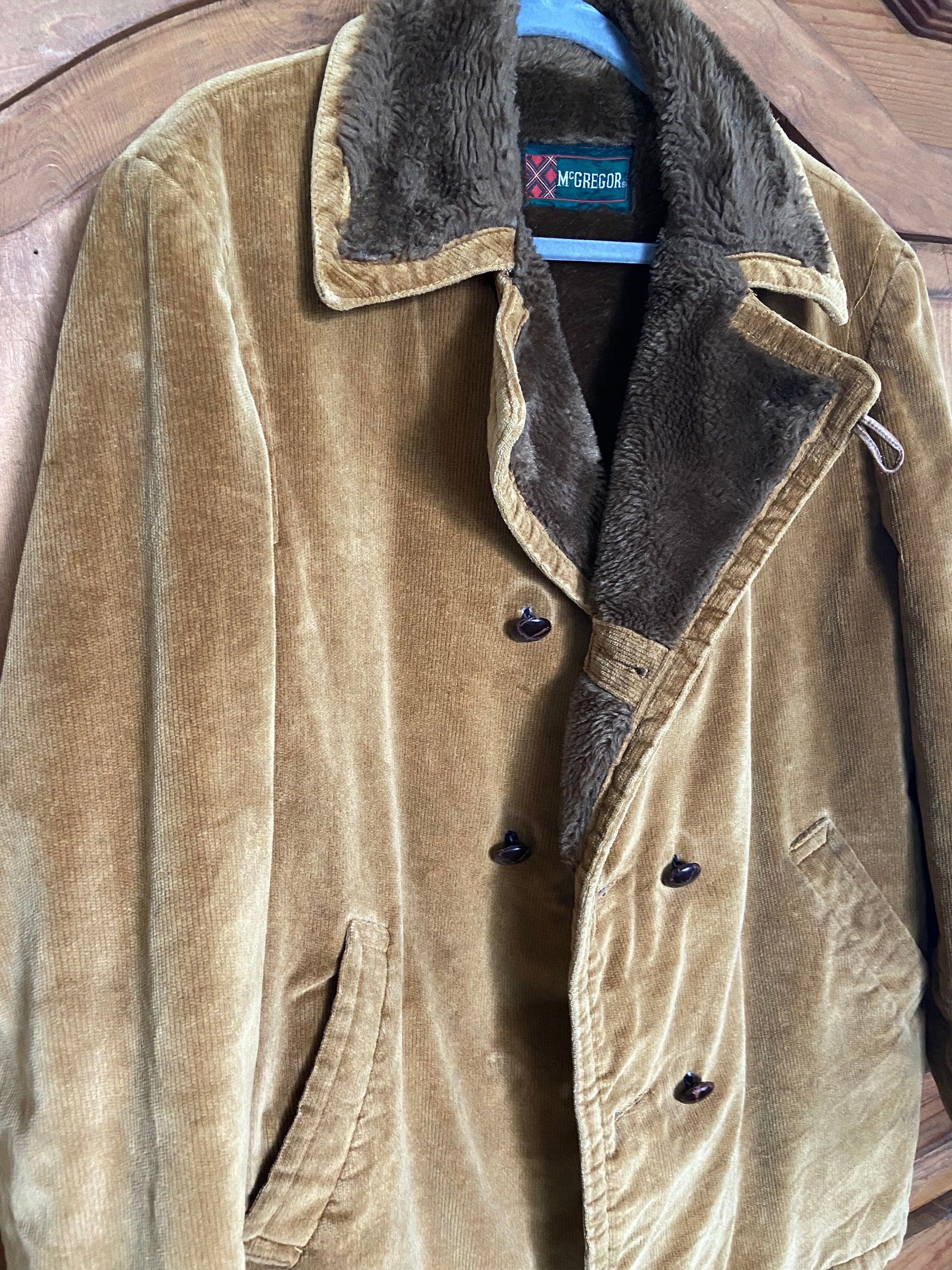 70s Mcgregor Corduroy Faux Fur Lined Mens Brown Mountain Jacket