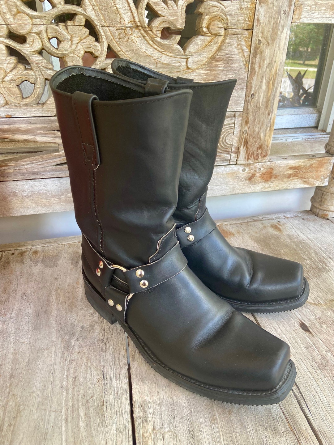 Hedi style leather ring boots 靴