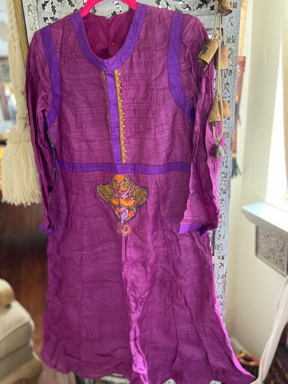 Indian goddess dress kurta purple & fuschia - image 2