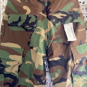 Militant military olive drab jungle camo pants unisex waist 27&quot;
