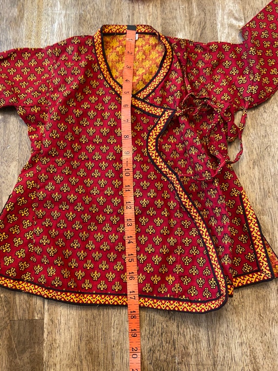 indian cotton dress kurta set red yellow for todd… - image 8