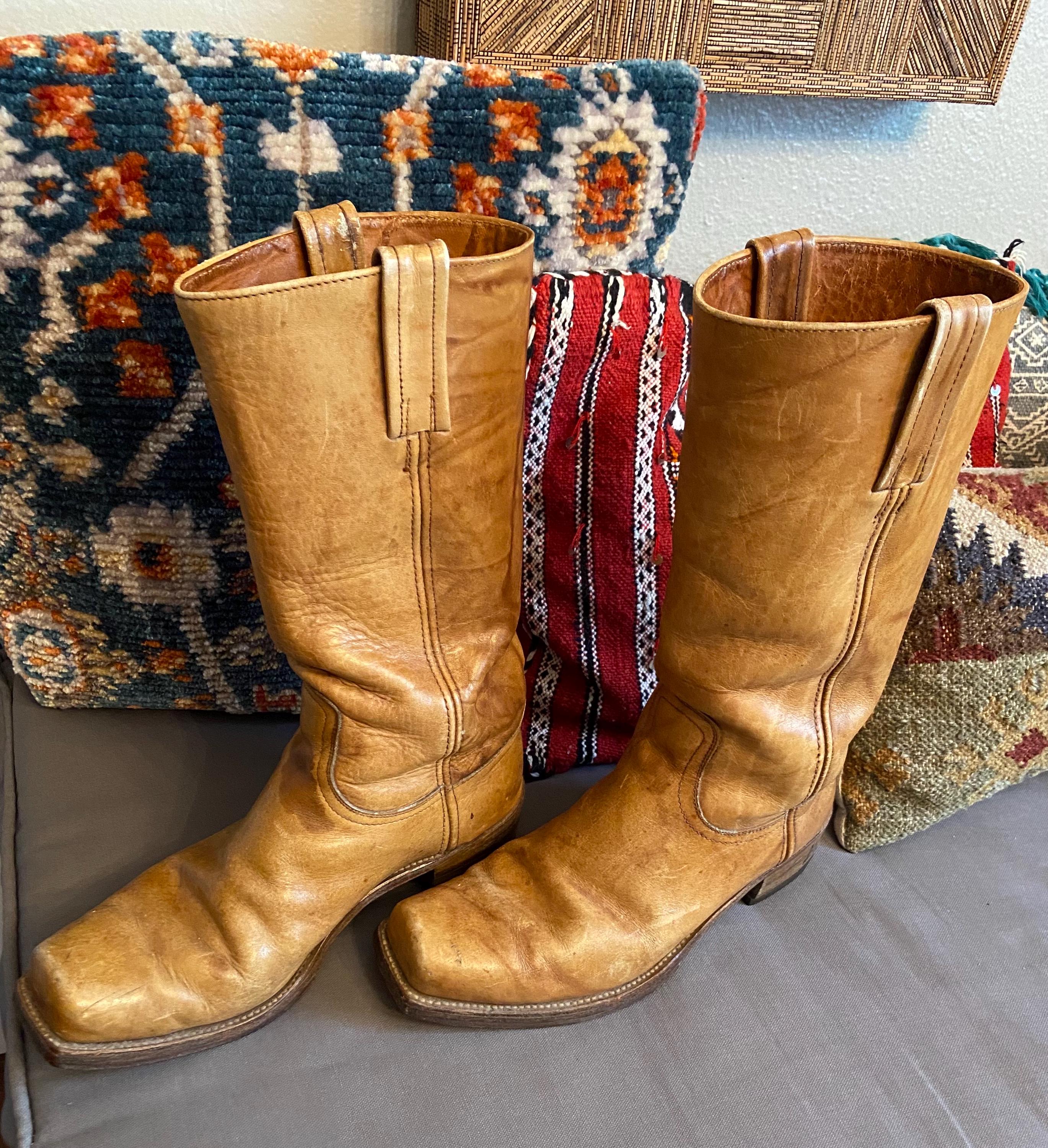 Frye Men\'s Mustard Yellow Brown Suede Boots Size 9.5 Frye Workwear Suede Boots for Men for Sale | Shop New & Used  main image 4