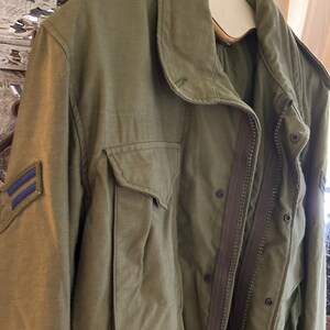 mens Vintage airforce military parka jacket coat olive with patches