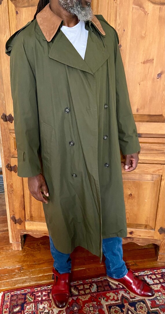 Vintage Mens Olive Green London Fog Raincoat Overcoat