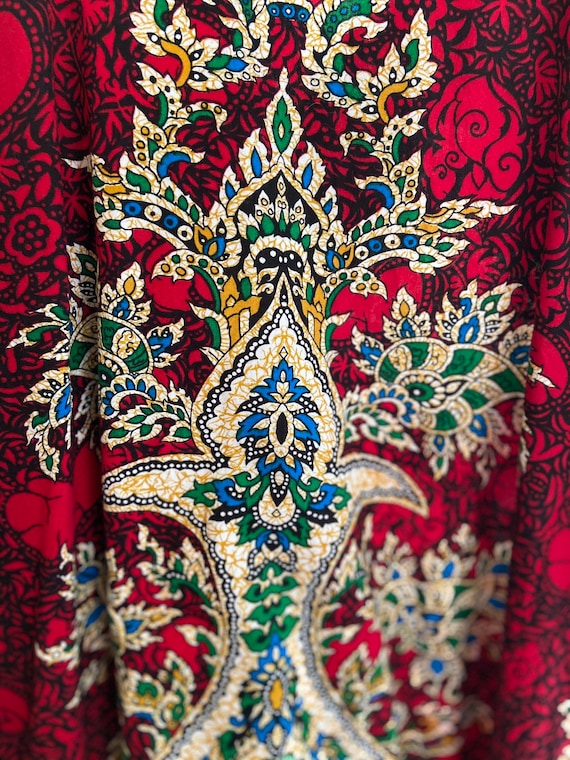 Vintage Dashiki red dress Caftan Kaftan African p… - image 4
