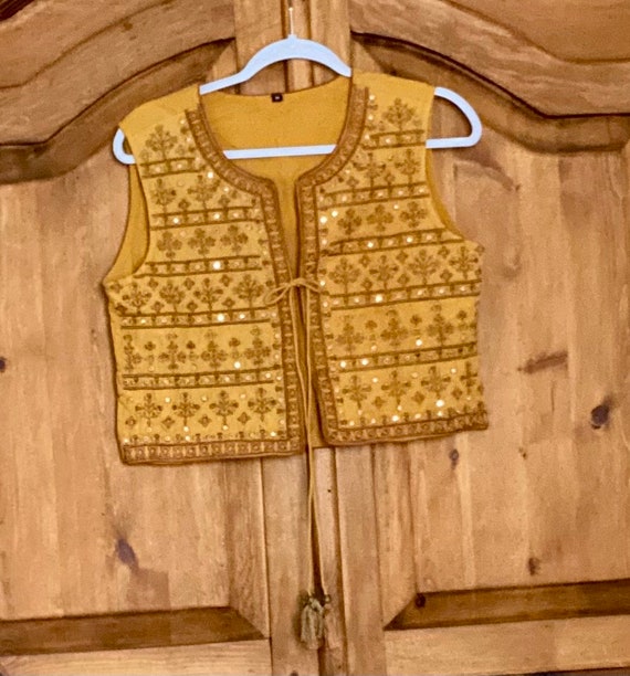 yellow indian mirrored vest M - image 2