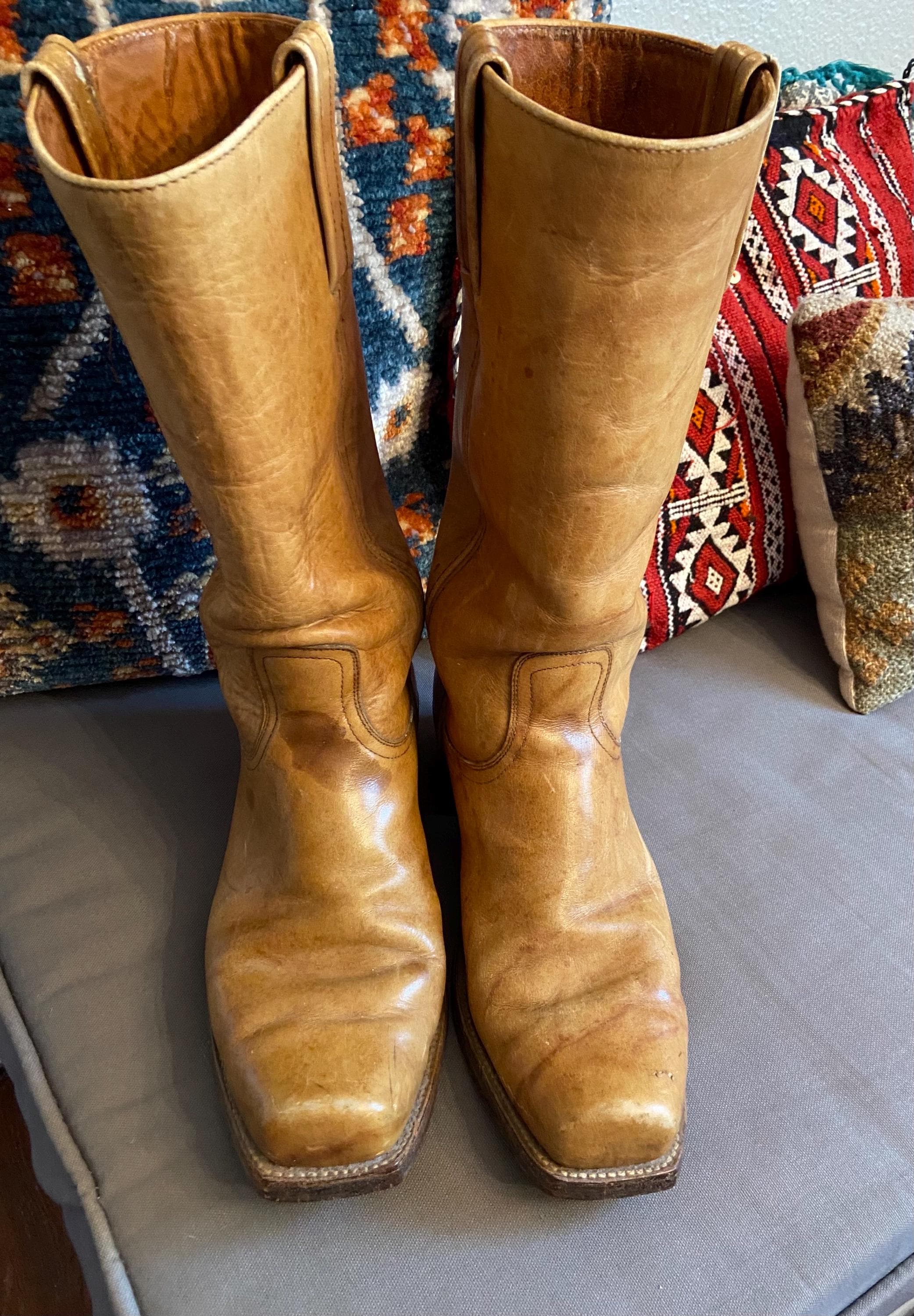 Vintage Distressed FRYE Black Label Campus Boots Banana  display picture 1