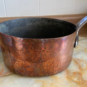 vintage copper pot saucepan antique