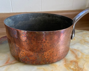 vintage copper pot saucepan antique