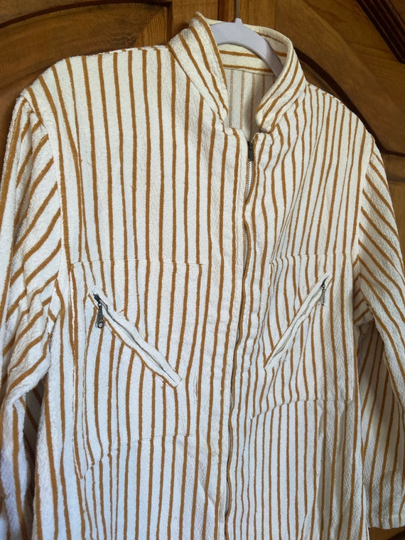 Vintage terrycloth striped cabana jacket unisex
