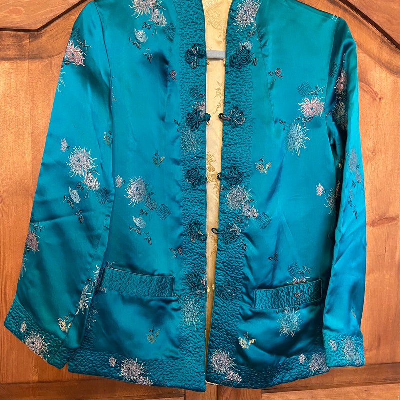 Yellow Brocade Jacket Set