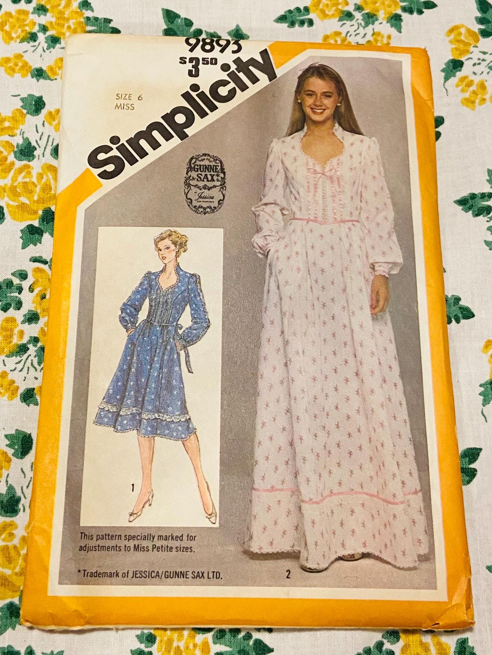 Vintage 1981 Simplicity Pattern for a Women's Gunne Sax Prairie
