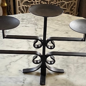 Vintage wrought iron 5 candle holder candelabra spanish revival farmhouse
