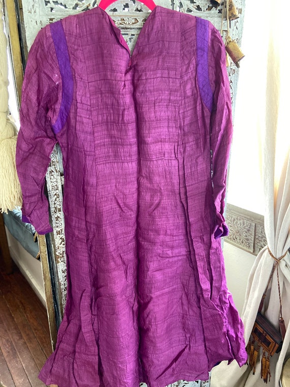 Indian goddess dress kurta purple & fuschia - image 3