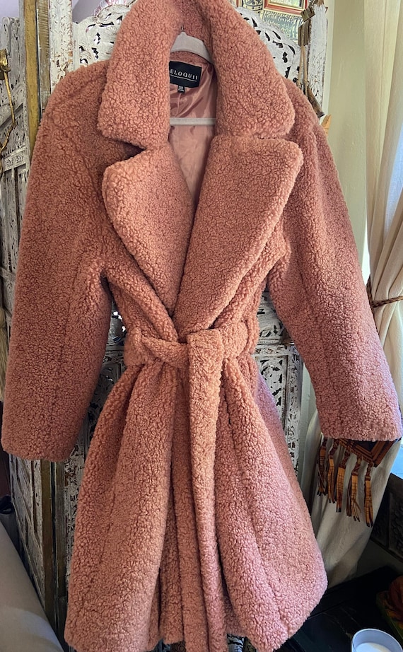 Beautiful fluffy blush colored coat