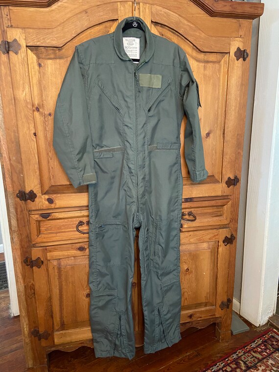 vintage coverall military flightsuit olive army gr