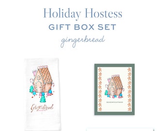 Holiday Hostess Gift Set, Gift Box for the Host, Candy Cane Gift, Christmas Cookie Exchange, Gingerbread House Gift Box, Easy Gift for Host