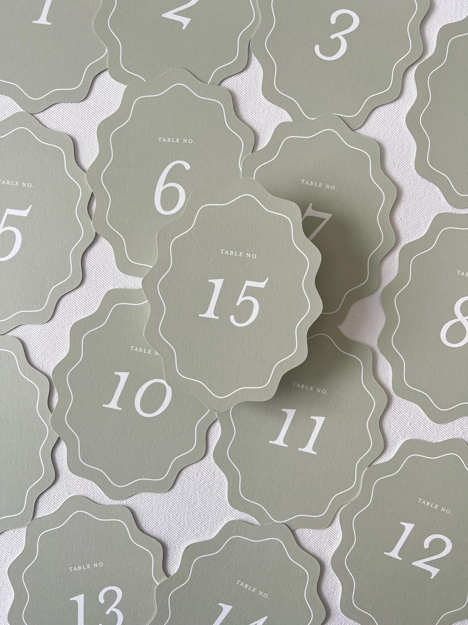 Wavy Edge Wedding Table Numbers: Elegant Script, Coastal Reception - Etsy