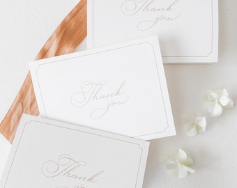 Tarjetas de agradecimiento para bodas de oro con sobres
