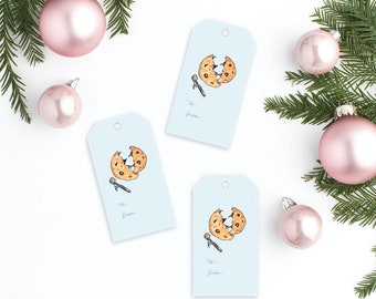 Chocolate Chip Cookie Gift Tags with Strings Set of 10