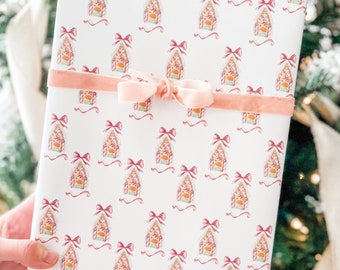 Gingerbread House Christmas Wrapping Paper Sheet Set