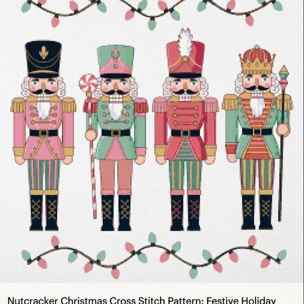 Nutcracker Christmas Cross Stitch Pattern: Festive Holiday Decor (PDF Pattern Keeper Friendly Digital Download