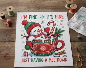 Meltdown Snowman Pattern: Funny Holiday Cross Stitch (PDF Pattern)