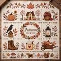 Autumn Sampler counted cross stitch pdf digital download