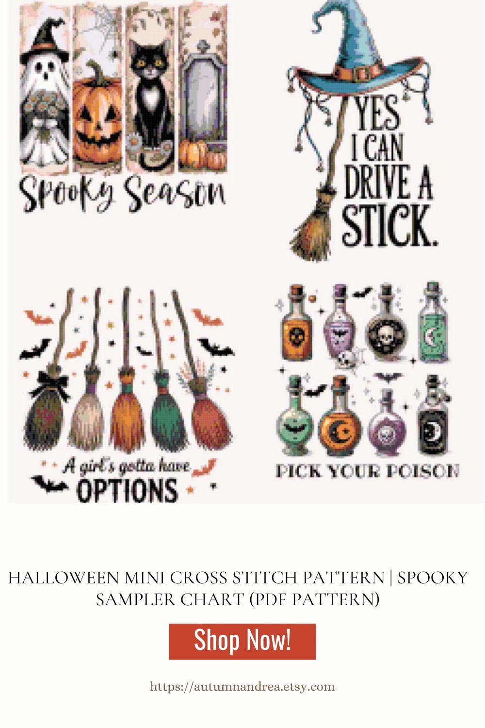 Value Pack Halloween Cross Stitch Pattern | Spooky Sampler Chart (PDF ...