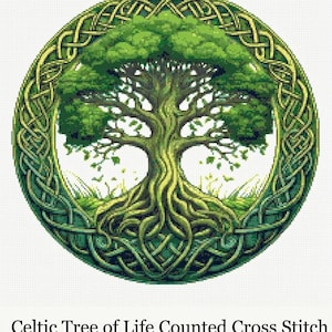 Árbol de la vida celta (punto de cruz contado) PDF Descarga digital