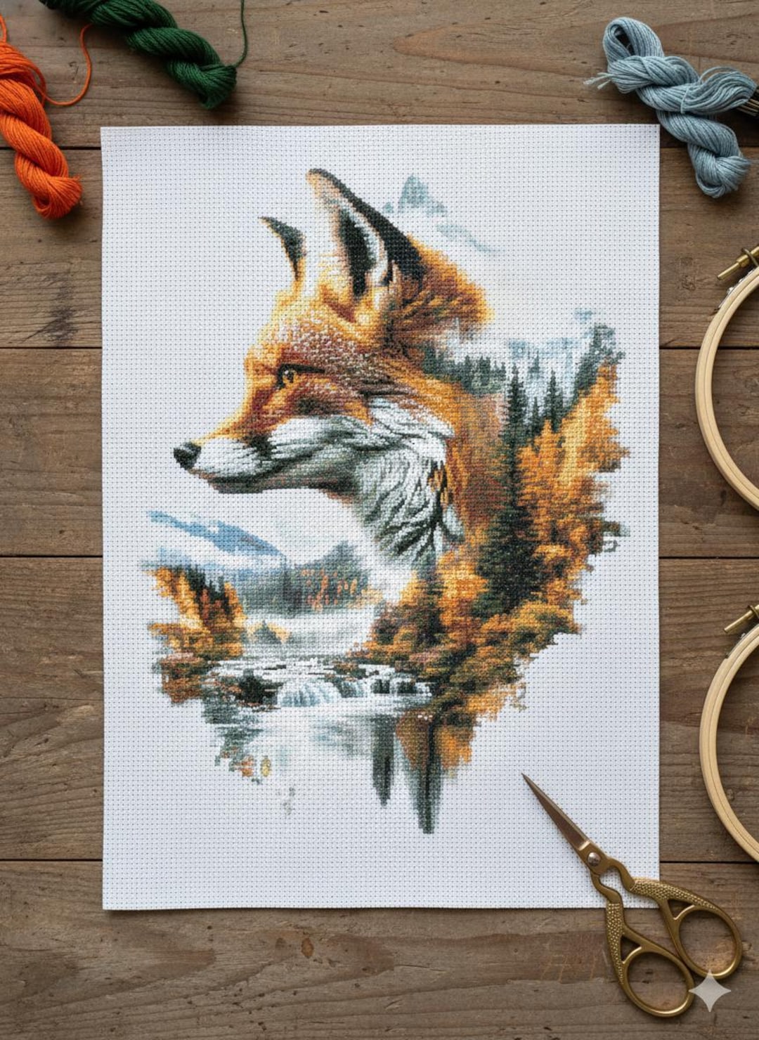 Fox in the Wild - Counted Cross Stitch PDF Digital Download - Etsy