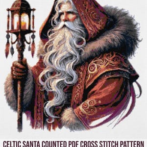 Celtic Santa Counted PDF Cross Stitch Pattern