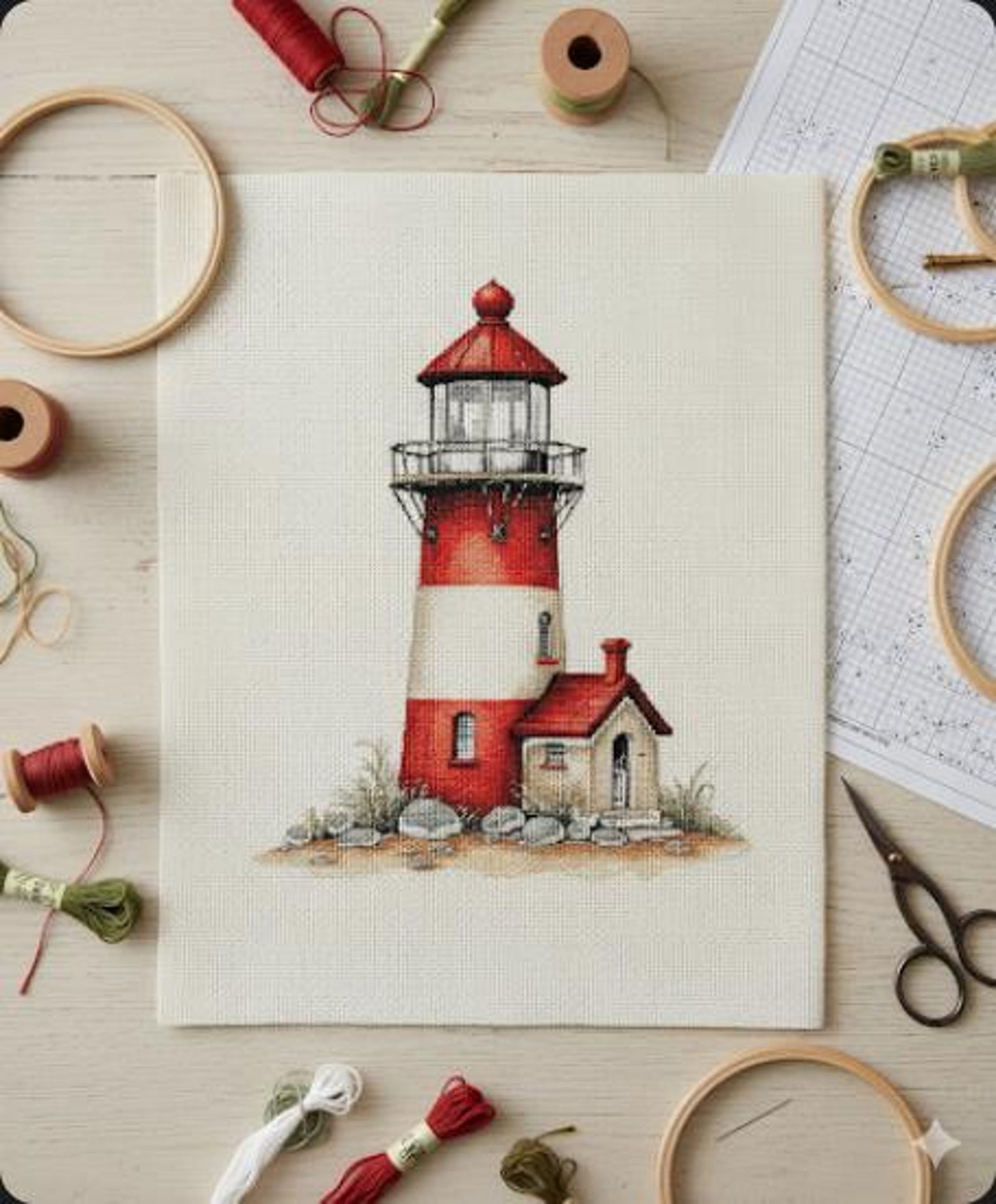 Lighthouse Counted Cross Stitch Pattern PDF – Pattern Keeper Friendly ...
