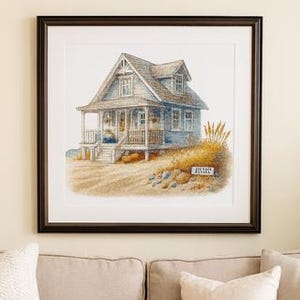Beach Cottage Retreat Counted Cross Stitch Pattern | Pattern Keeper Friendly Coastal Design