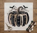 Gothic Book Pumpkin, Classic Horror Books, Halloween Cross Stitch, Counted Cross Stitch, PDF Digital Download