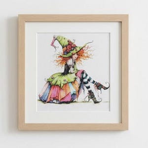 Hexen Kreuzstichmuster: Fantasy Halloween Design (PDF Download)