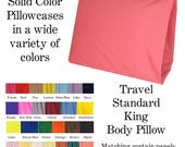 Solid Color Pillowcases Travel Standard King Body Pillow