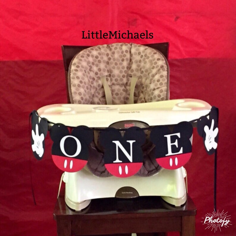Mickey Mouse Birthday Banner One Banner Mickey Mouse Etsy