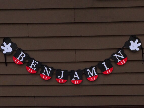 Personalized Mickey Mouse Birthday Party Banner Mickey Mouse