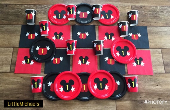 Personalized Mickey Mouse Birthday Party Package, Mickey Mouse Clubhouse Supplies,Mickey Mouse Cups,Mickey Mouse Plates,Mickey Napkins Il_570xn
