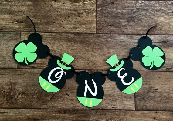 Personalized Mickey Mouse St Patty's Day Birthday Party Banner,Mickey Mouse Party Supplies, Mickey Mouse Decoration, St Patrick's Day Party Il_570xn