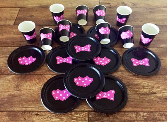Personalized Minnie Mouse Birthday Party Cups and Plates, Minnie Mouse Baby Shower Cups and Plates, Minnie Mouse Tableware, Disney Party Il_570xn