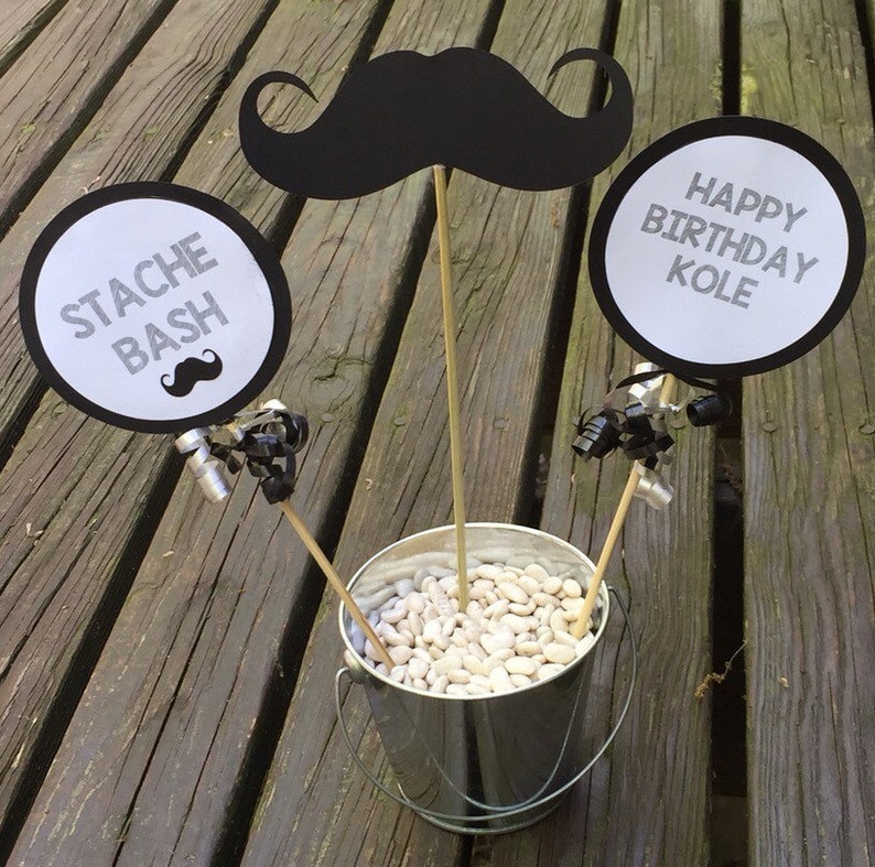 Personalized Mustache Birthday Party Centerpiece Mustache Etsy