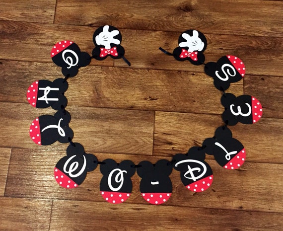 Minnie Mouse Birthday Party Banner, Oh Two Banner, Minnie Mouse Party Banner, Mickey Mouse Clubhouse Birthday Party Decoration,Custom Banner Il_570xn