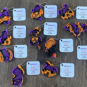 10 PCS Personalized Pop-it Halloween party, Halloween Party Popits, Halloween Party Favors, Party Favors, Fidget Party Favors