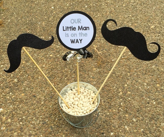 Mustache Baby Shower Centerpiece/Cake Topper Or Mustache General Reveal Party Centerpiece/Cake Topper-Set of 3 Pieces Il_570xn