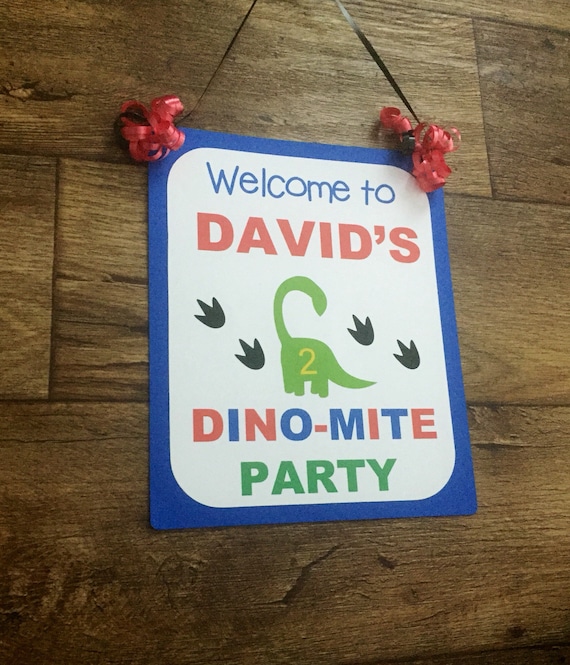Personalized Dinosaur Birthday Party Sign,Dinosaur Birthday Door Sign, Dino Birthday Party Decoration, Dino Party Il_570xn