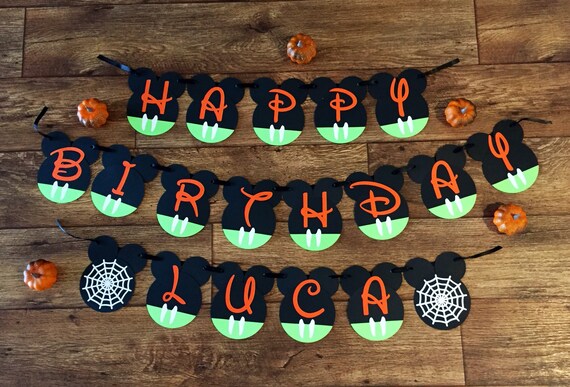 Halloween Mickey Mouse Birthday Party Banner, Mickey Birthday Banner, Mickey Mouse Birthday Party Supplies, Mickey Mouse Birthday Party Il_570xn